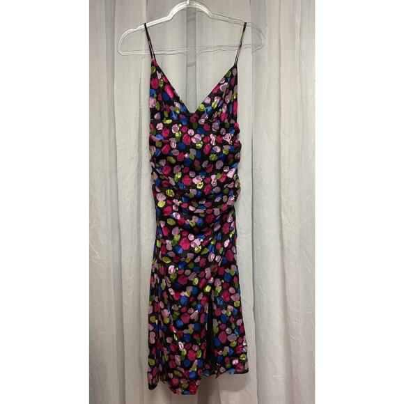 NBD Revolve Dress dopamine Josefien Ruched Multi Color Dot Print Midi sleeveless - Picture 2 of 10